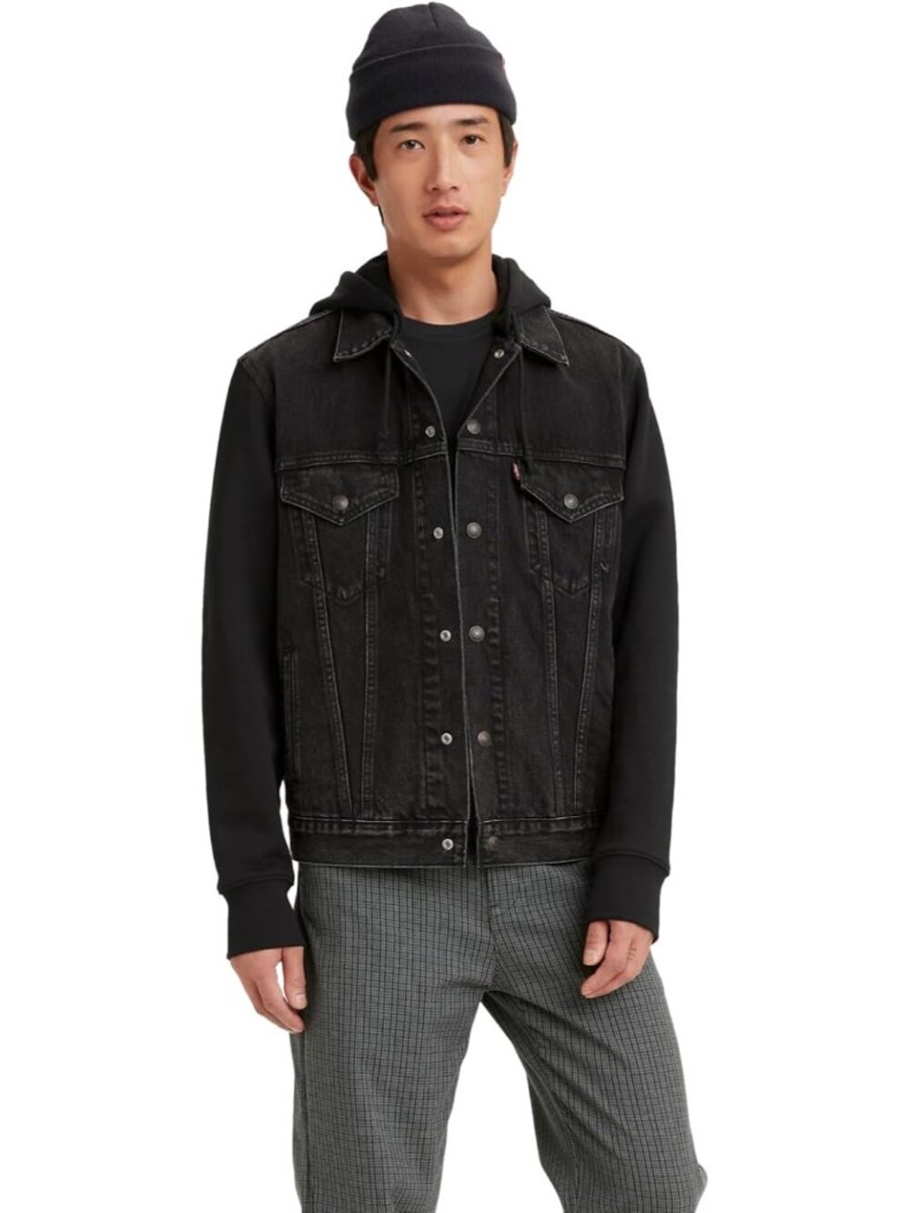 Men's Hybrid Hoodie Trucker Jacket